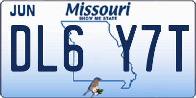 MO license plate DL6Y7T