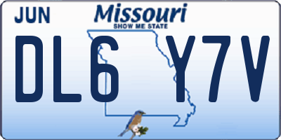 MO license plate DL6Y7V