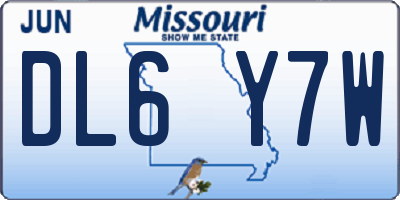 MO license plate DL6Y7W