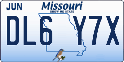 MO license plate DL6Y7X