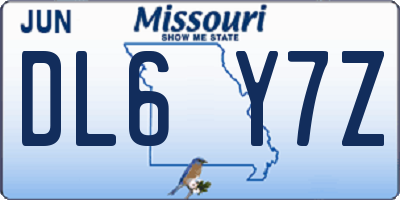 MO license plate DL6Y7Z