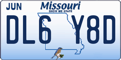 MO license plate DL6Y8D