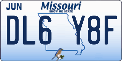 MO license plate DL6Y8F