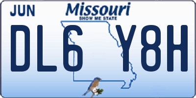 MO license plate DL6Y8H