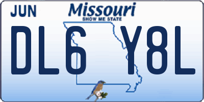 MO license plate DL6Y8L