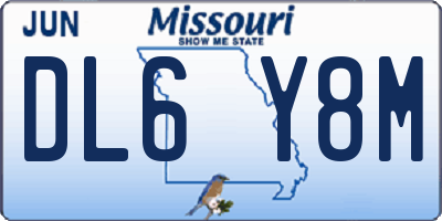 MO license plate DL6Y8M