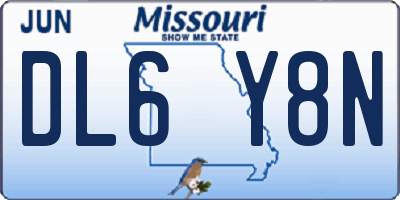 MO license plate DL6Y8N