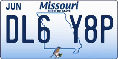 MO license plate DL6Y8P
