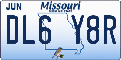 MO license plate DL6Y8R