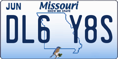MO license plate DL6Y8S