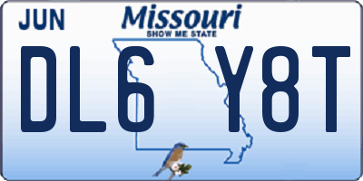 MO license plate DL6Y8T