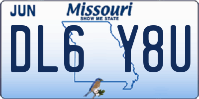 MO license plate DL6Y8U