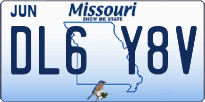 MO license plate DL6Y8V