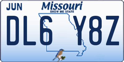 MO license plate DL6Y8Z