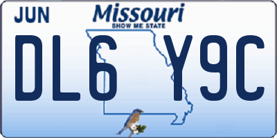 MO license plate DL6Y9C