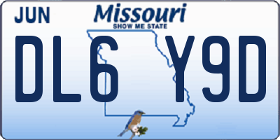 MO license plate DL6Y9D