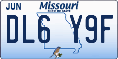 MO license plate DL6Y9F