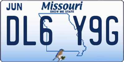 MO license plate DL6Y9G