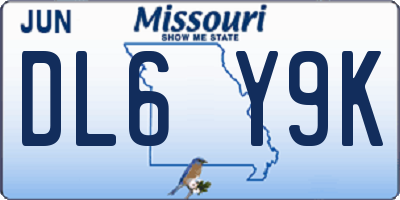 MO license plate DL6Y9K