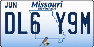 MO license plate DL6Y9M