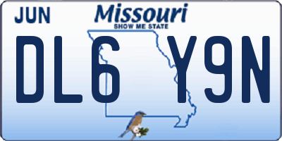 MO license plate DL6Y9N