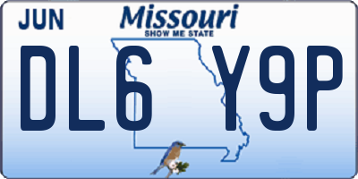 MO license plate DL6Y9P