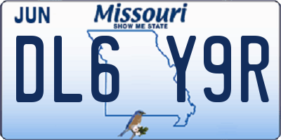 MO license plate DL6Y9R