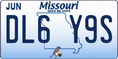 MO license plate DL6Y9S