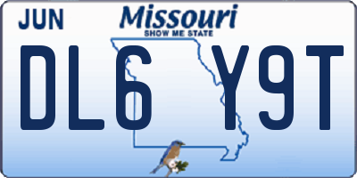 MO license plate DL6Y9T