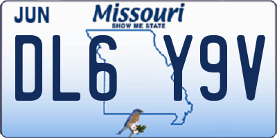 MO license plate DL6Y9V