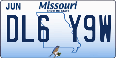 MO license plate DL6Y9W