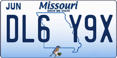 MO license plate DL6Y9X