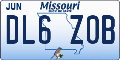 MO license plate DL6Z0B