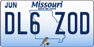 MO license plate DL6Z0D
