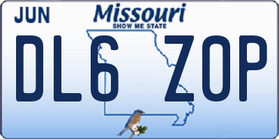 MO license plate DL6Z0P
