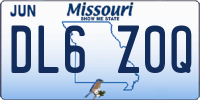 MO license plate DL6Z0Q