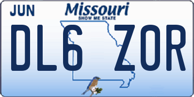 MO license plate DL6Z0R