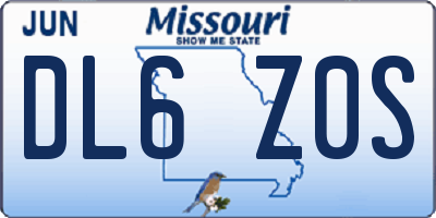 MO license plate DL6Z0S
