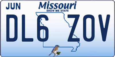 MO license plate DL6Z0V