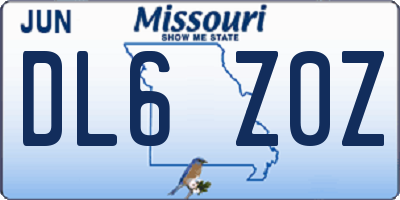 MO license plate DL6Z0Z