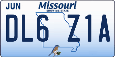MO license plate DL6Z1A