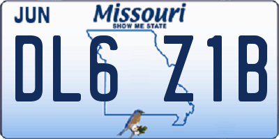 MO license plate DL6Z1B