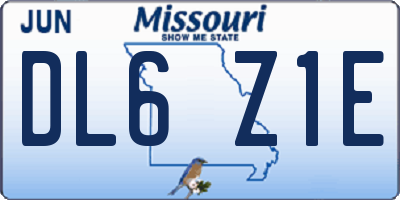 MO license plate DL6Z1E