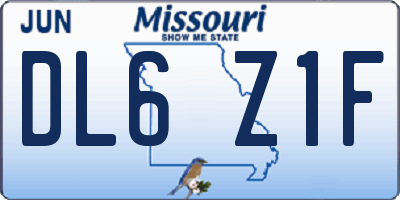 MO license plate DL6Z1F