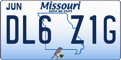 MO license plate DL6Z1G