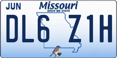 MO license plate DL6Z1H