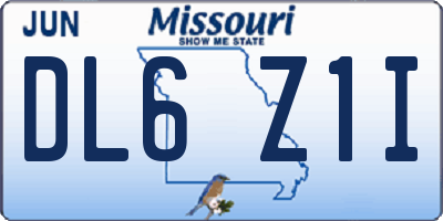 MO license plate DL6Z1I