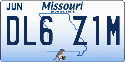 MO license plate DL6Z1M