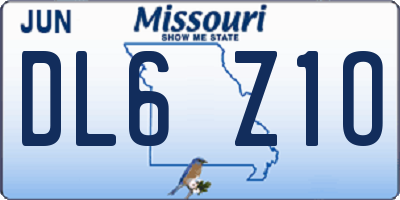 MO license plate DL6Z1O