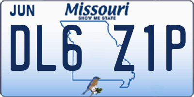 MO license plate DL6Z1P
